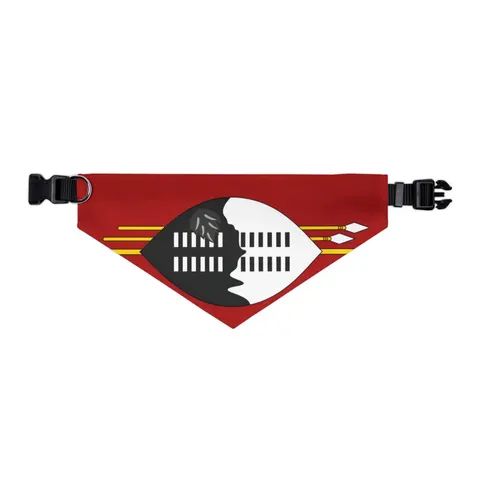 Eswatini Blue Red Yellow Shield Pet Bandana Collar — other view