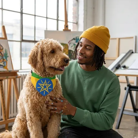 Ethiopia Green Yellow Red Pet Bandana Collar