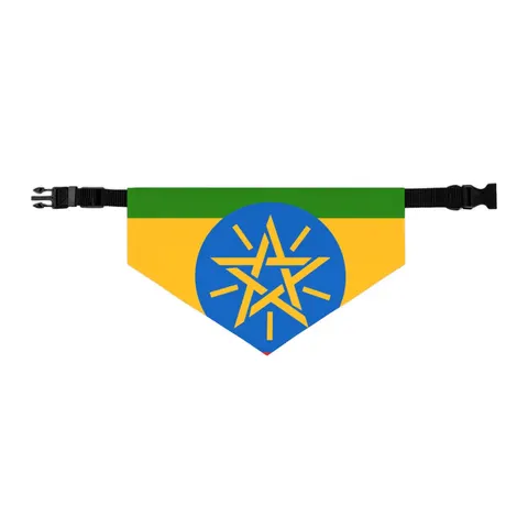 Ethiopia Green Yellow Red Pet Bandana Collar — other view