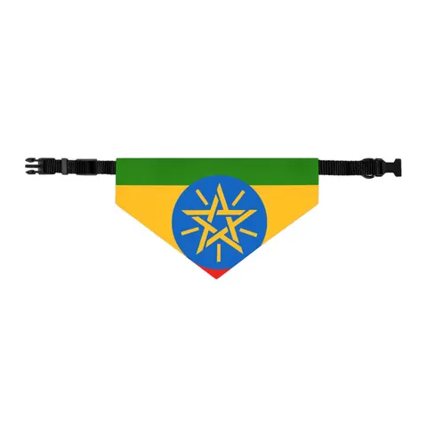 Ethiopia Green Yellow Red Pet Bandana Collar — other view