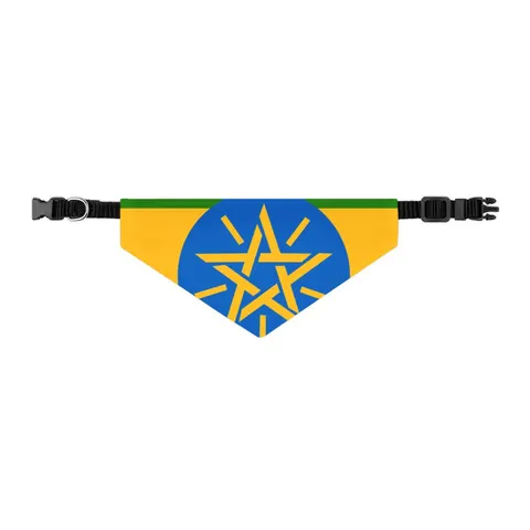 Ethiopia Green Yellow Red Pet Bandana Collar — other view