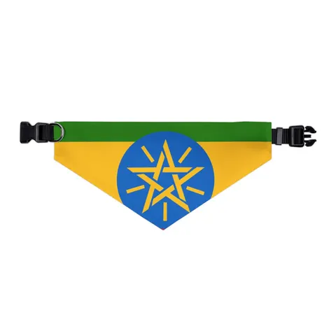 Ethiopia Green Yellow Red Pet Bandana Collar — other view