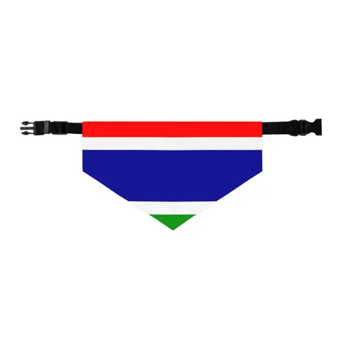 Gambia Red Blue Green Pet Bandana Collar — other view