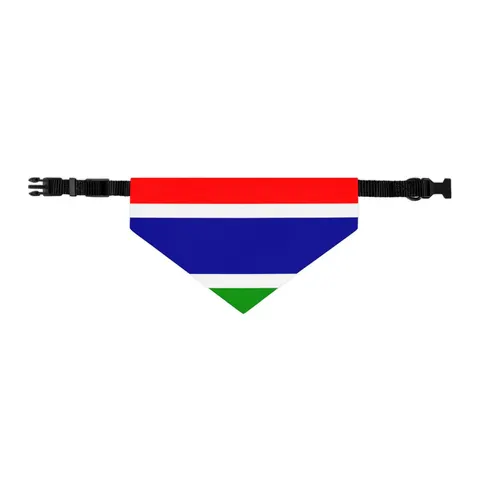 Gambia Red Blue Green Pet Bandana Collar — other view