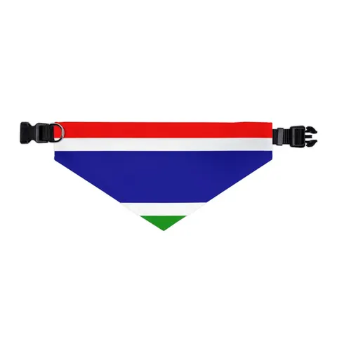Gambia Red Blue Green Pet Bandana Collar — other view