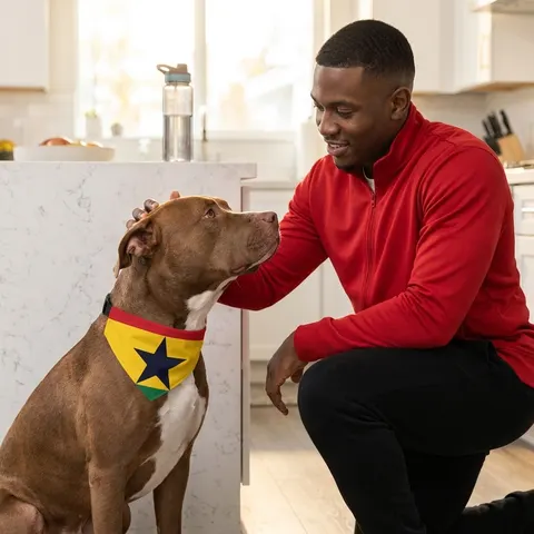 Ghana Red Gold Green & Star Pet Bandana Collar