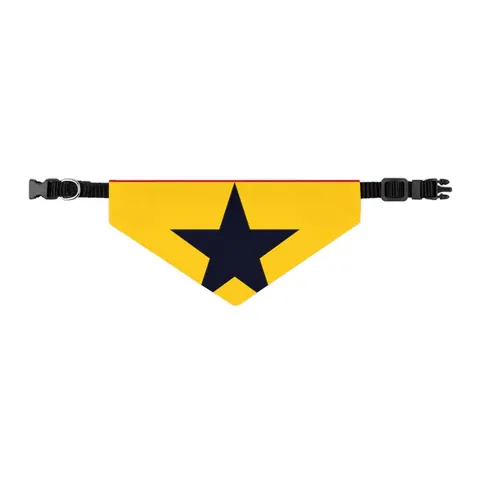 Ghana Red Gold Green & Star Pet Bandana Collar — other view