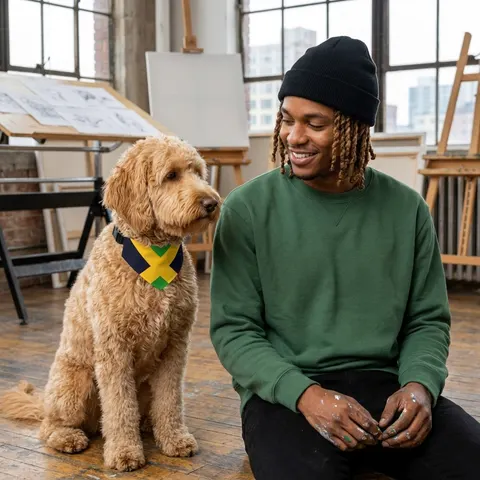 Jamaica Gold Cross Pet Bandana Collar