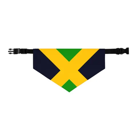 Jamaica Gold Cross Pet Bandana Collar — other view