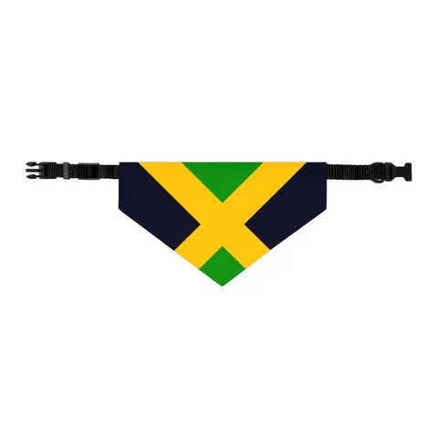 Jamaica Gold Cross Pet Bandana Collar — other view