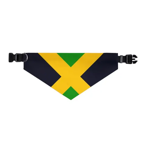 Jamaica Gold Cross Pet Bandana Collar — other view