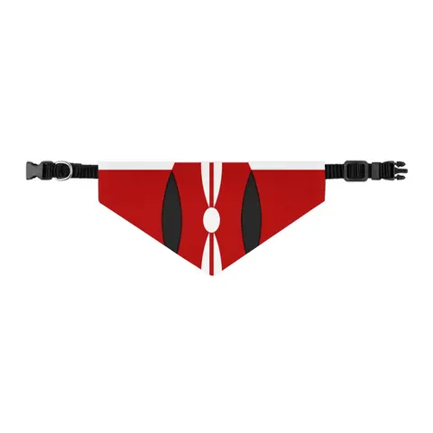 Kenya Black Red Green Stripes Pet Bandana Collar — other view