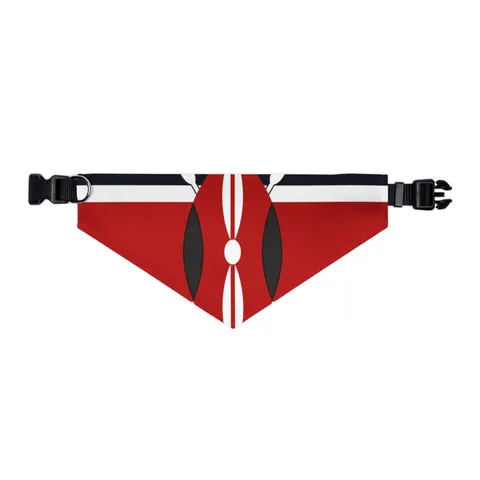 Kenya Black Red Green Stripes Pet Bandana Collar — other view