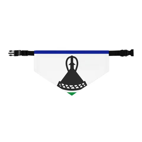 Lesotho Blue White Green Emblem Pet Bandana Collar — other view