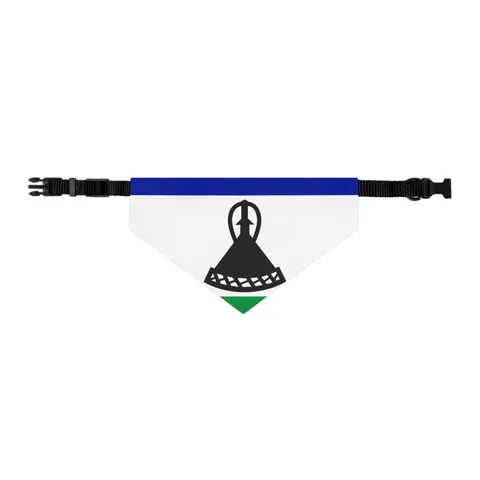Lesotho Blue White Green Emblem Pet Bandana Collar — other view