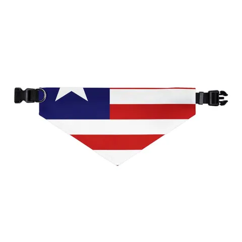 Liberia Stripes & Single Star Pet Bandana Collar — other view