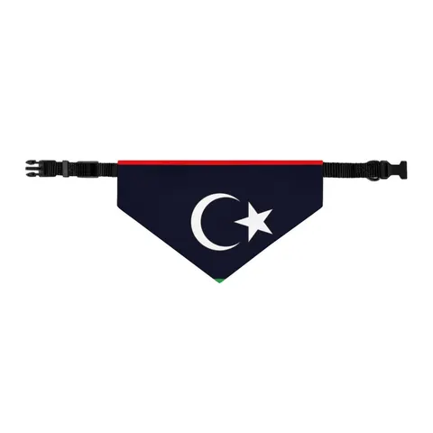 Libya Red Black Green Crescent Pet Bandana Collar — other view