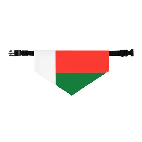 Madagascar White Red Green Pet Bandana Collar — other view