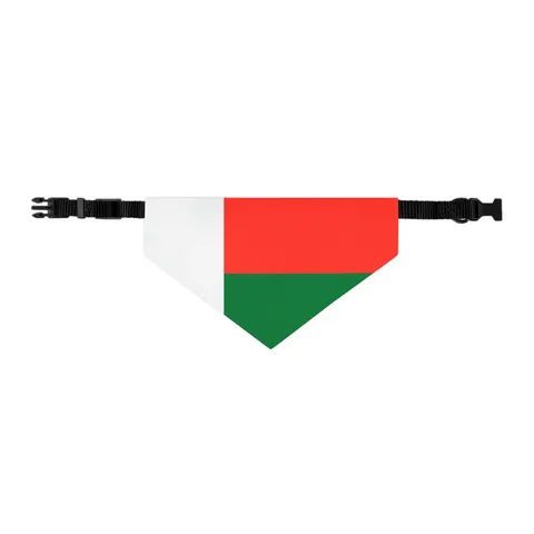 Madagascar White Red Green Pet Bandana Collar — other view