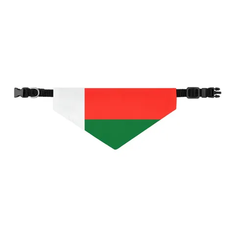 Madagascar White Red Green Pet Bandana Collar — other view
