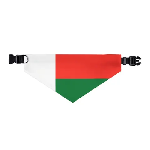 Madagascar White Red Green Pet Bandana Collar — other view