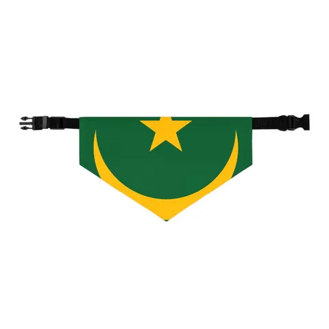 Mauritania Green Gold Crescent Pet Bandana Collar — other view