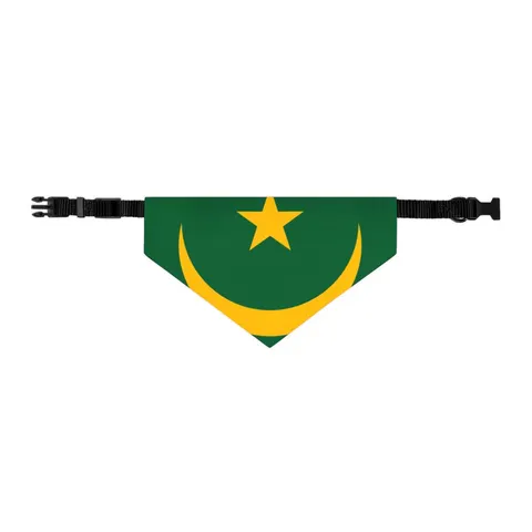 Mauritania Green Gold Crescent Pet Bandana Collar — other view