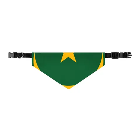 Mauritania Green Gold Crescent Pet Bandana Collar — other view