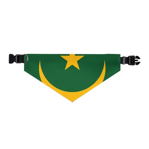 Mauritania Green Gold Crescent Pet Bandana Collar — other view