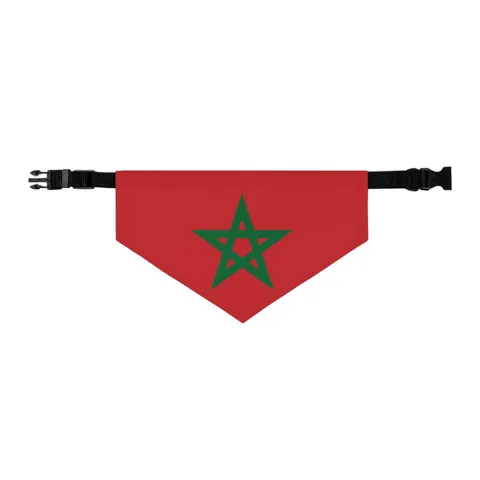 Morocco Red Green Star Pet Bandana Collar — other view