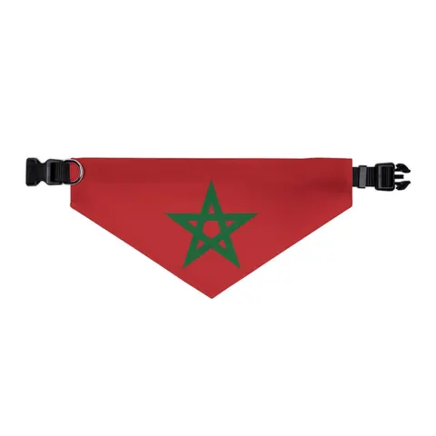 Morocco Red Green Star Pet Bandana Collar — other view