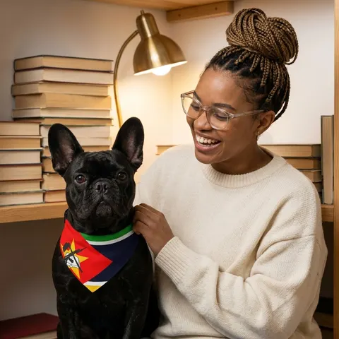 Mozambique Green Black Yellow Pet Bandana Collar