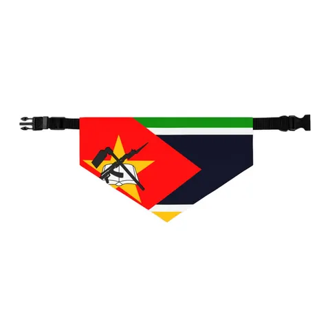 Mozambique Green Black Yellow Pet Bandana Collar — other view