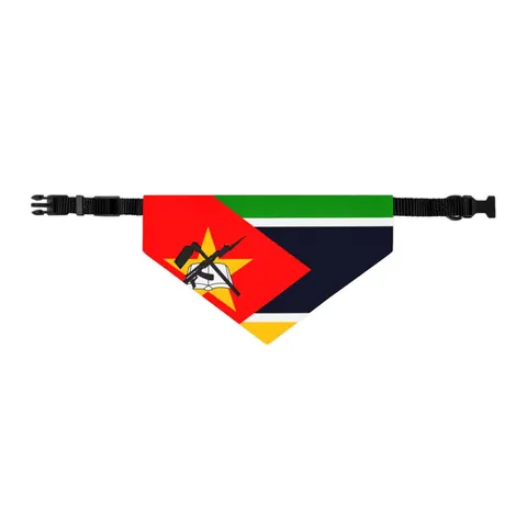 Mozambique Green Black Yellow Pet Bandana Collar — other view