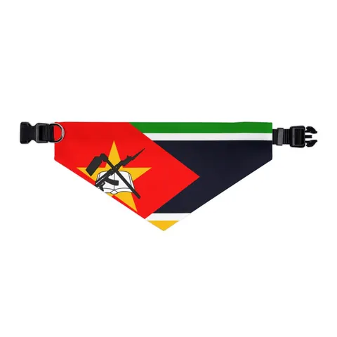 Mozambique Green Black Yellow Pet Bandana Collar — other view