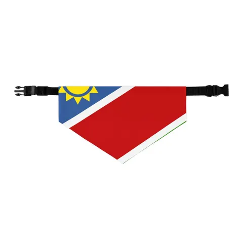 Namibia Diagonal Blue Red Green Pet Bandana Collar — other view