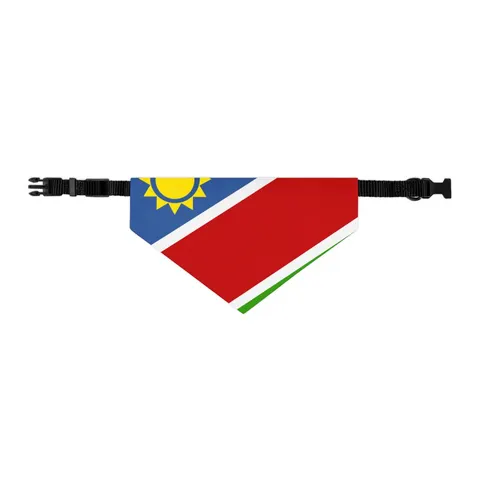 Namibia Diagonal Blue Red Green Pet Bandana Collar — other view