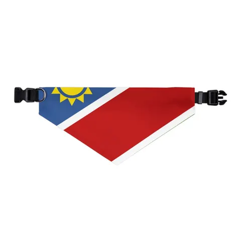 Namibia Diagonal Blue Red Green Pet Bandana Collar — other view