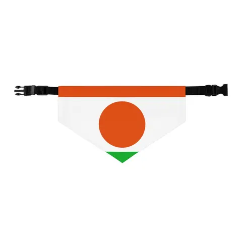 Niger Orange White Green Circle Pet Bandana Collar — other view