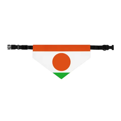Niger Orange White Green Circle Pet Bandana Collar — other view