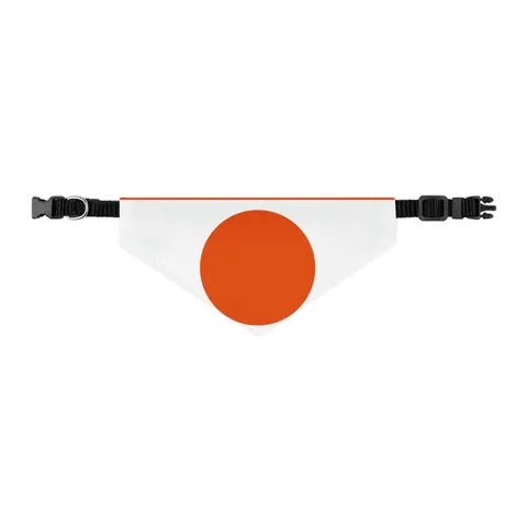 Niger Orange White Green Circle Pet Bandana Collar — other view