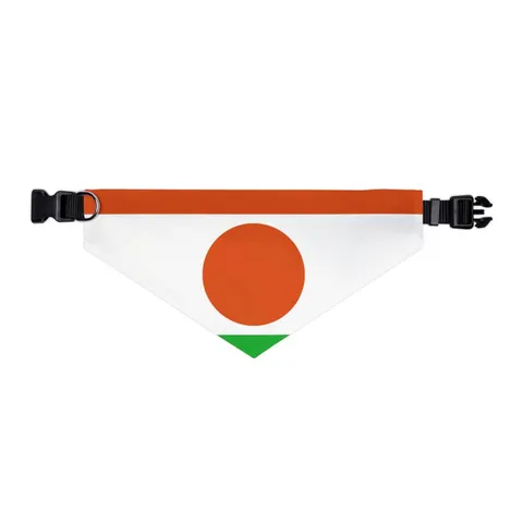Niger Orange White Green Circle Pet Bandana Collar — other view