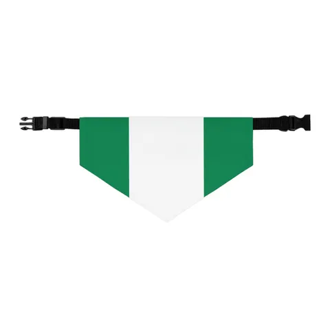 Nigeria Green & White Stripes Pet Bandana Collar — other view