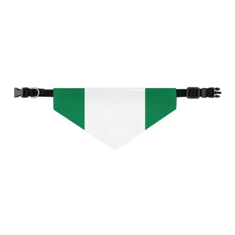 Nigeria Green & White Stripes Pet Bandana Collar — other view