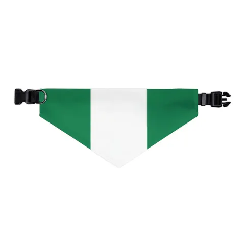 Nigeria Green & White Stripes Pet Bandana Collar — other view