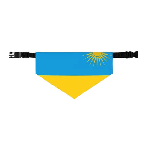 Rwanda Sky Blue & Sun Pet Bandana Collar — other view