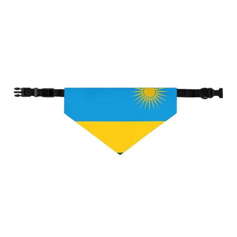 Rwanda Sky Blue & Sun Pet Bandana Collar — other view