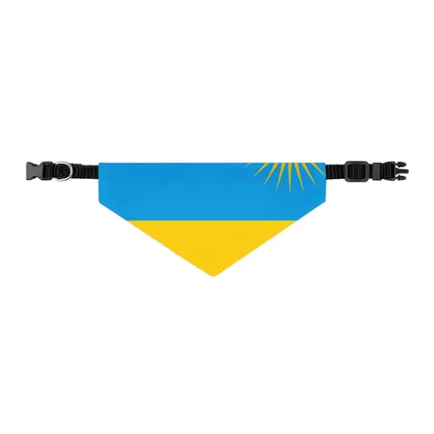 Rwanda Sky Blue & Sun Pet Bandana Collar — other view