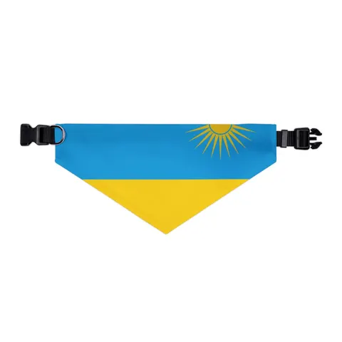 Rwanda Sky Blue & Sun Pet Bandana Collar — other view