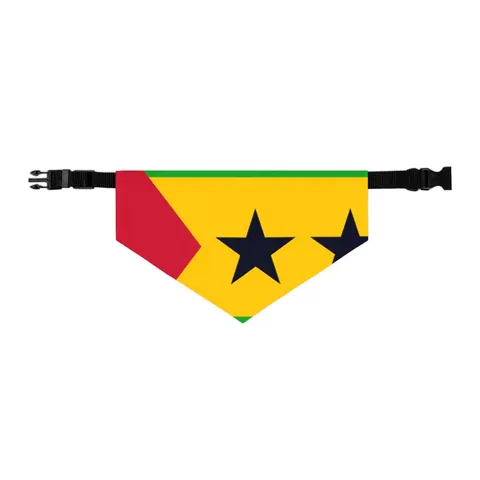 São Tomé & Príncipe Stars & Stripes Pet Bandana Collar — other view